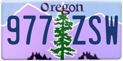 OR license plate 977ZSW