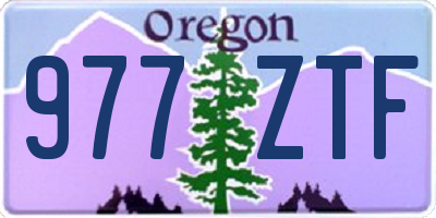 OR license plate 977ZTF
