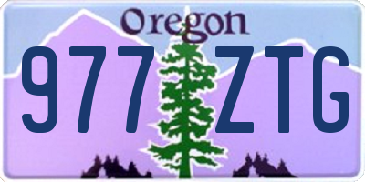 OR license plate 977ZTG