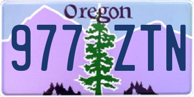 OR license plate 977ZTN