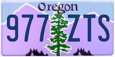 OR license plate 977ZTS
