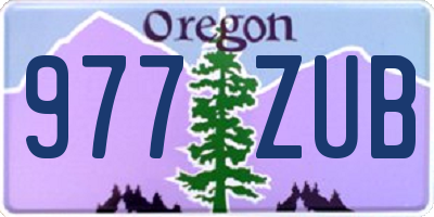 OR license plate 977ZUB