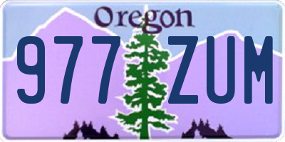 OR license plate 977ZUM
