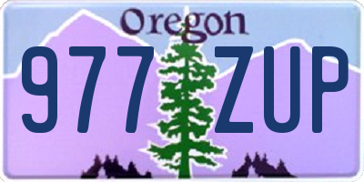OR license plate 977ZUP