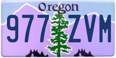 OR license plate 977ZVM