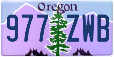 OR license plate 977ZWB