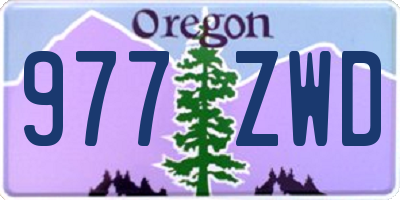 OR license plate 977ZWD