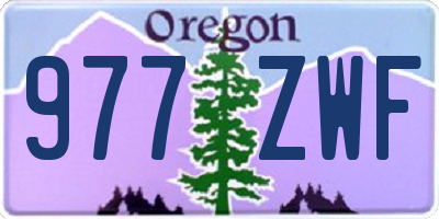 OR license plate 977ZWF