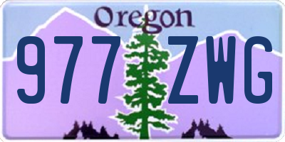 OR license plate 977ZWG