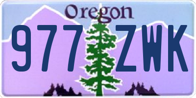 OR license plate 977ZWK
