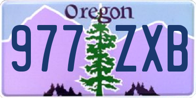 OR license plate 977ZXB