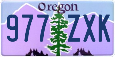 OR license plate 977ZXK