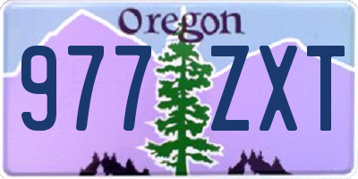 OR license plate 977ZXT