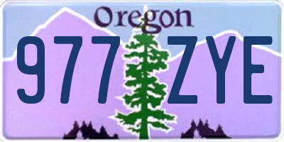 OR license plate 977ZYE