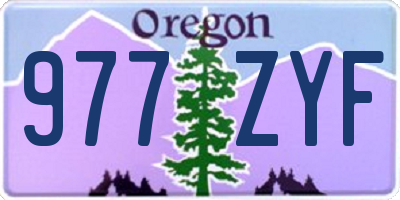 OR license plate 977ZYF