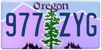 OR license plate 977ZYG