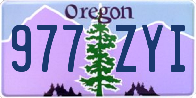OR license plate 977ZYI
