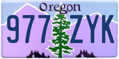 OR license plate 977ZYK