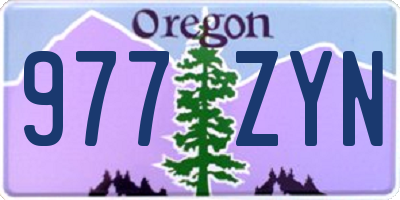 OR license plate 977ZYN