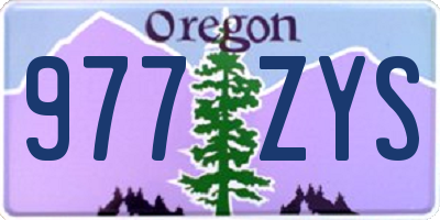 OR license plate 977ZYS