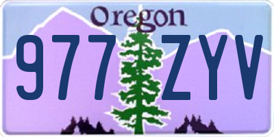 OR license plate 977ZYV