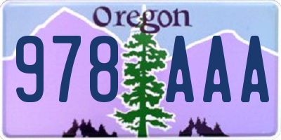 OR license plate 978AAA