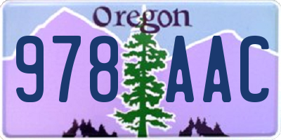 OR license plate 978AAC