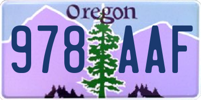 OR license plate 978AAF