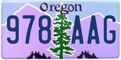 OR license plate 978AAG