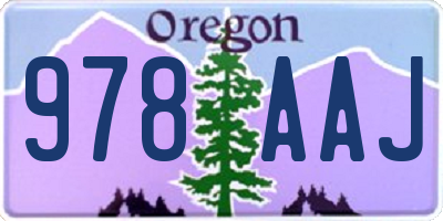OR license plate 978AAJ