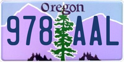 OR license plate 978AAL