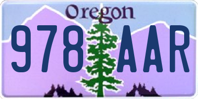 OR license plate 978AAR