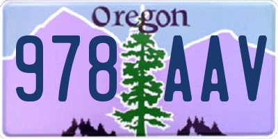 OR license plate 978AAV