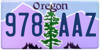 OR license plate 978AAZ