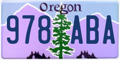OR license plate 978ABA
