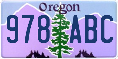 OR license plate 978ABC
