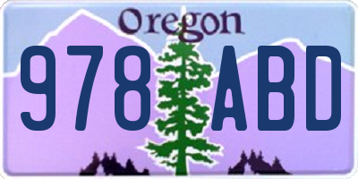 OR license plate 978ABD
