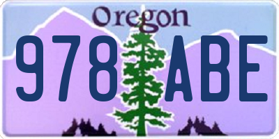 OR license plate 978ABE