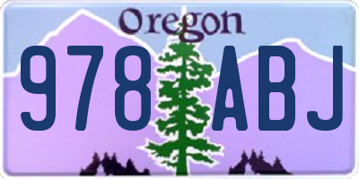 OR license plate 978ABJ