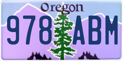 OR license plate 978ABM