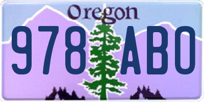 OR license plate 978ABO