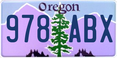 OR license plate 978ABX