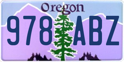 OR license plate 978ABZ