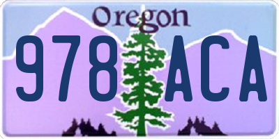 OR license plate 978ACA