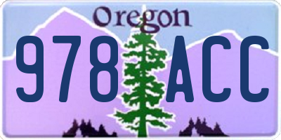 OR license plate 978ACC