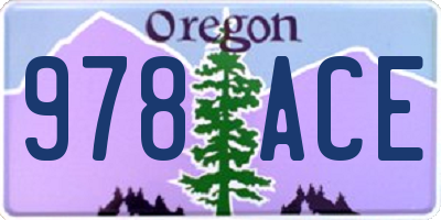 OR license plate 978ACE