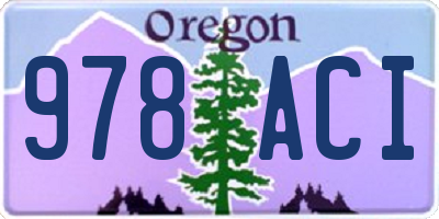 OR license plate 978ACI