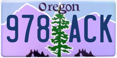 OR license plate 978ACK