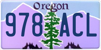 OR license plate 978ACL