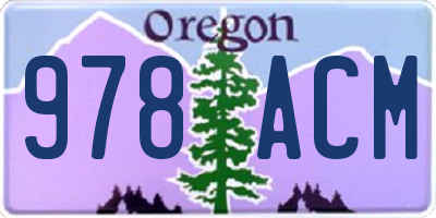 OR license plate 978ACM